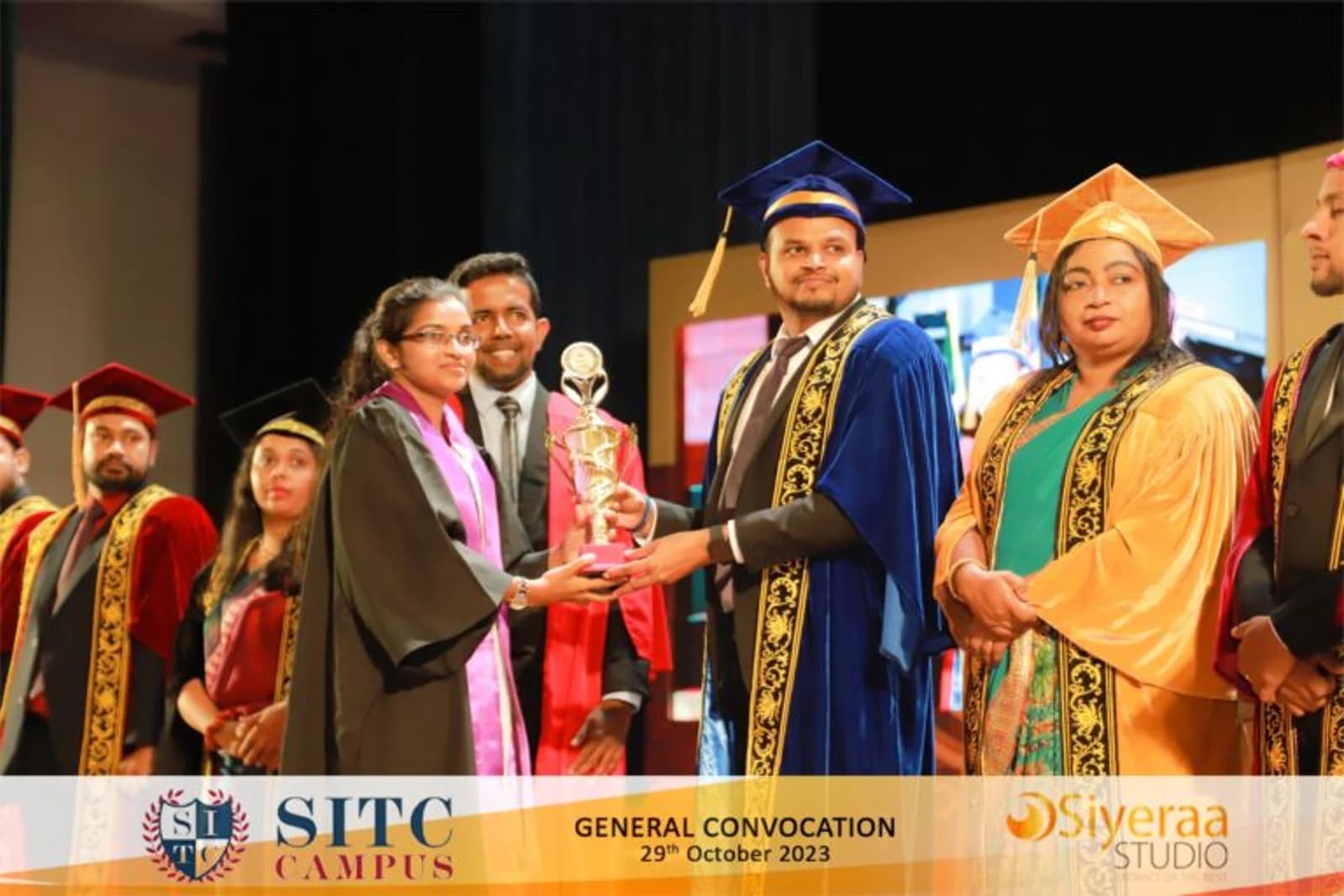 SITC Campus student receiving recognition at a convocation